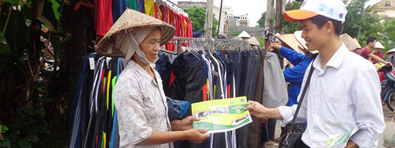 Hand out LCASP dissemination leaflets to people