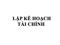 Lập kế hoạch, tài chính