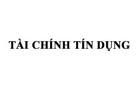 Tài chính Tín dụng